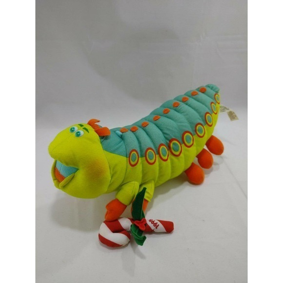 Disney A Bugs Life Plush Holiday Heimlich Caterpllar with Candy Cane Stuffed 12" - Picture 1 of 9